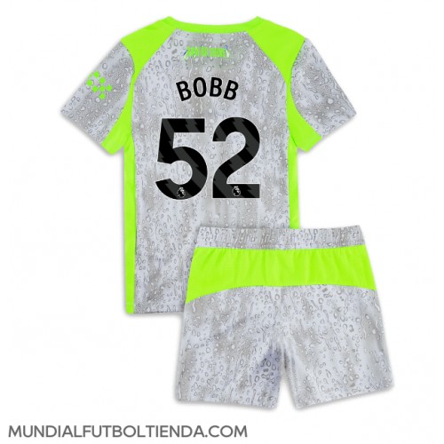Camiseta Manchester City Oscar Bobb #52 Tercera Equipación Replica 2025-26 para niños mangas cortas (+ Pantalones cortos)